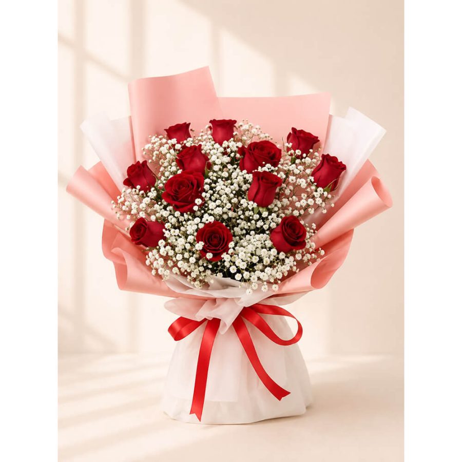 YR Floral-12 red rose bouquets